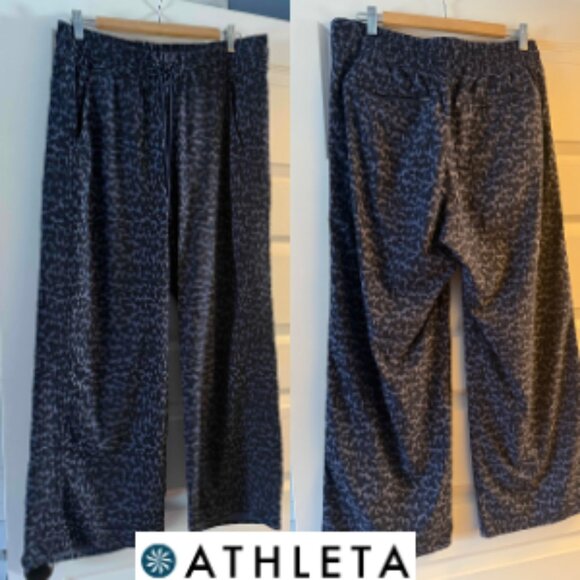Athleta Avenue Printed Wide Leg Pant - 12T - Picture 3 of 8